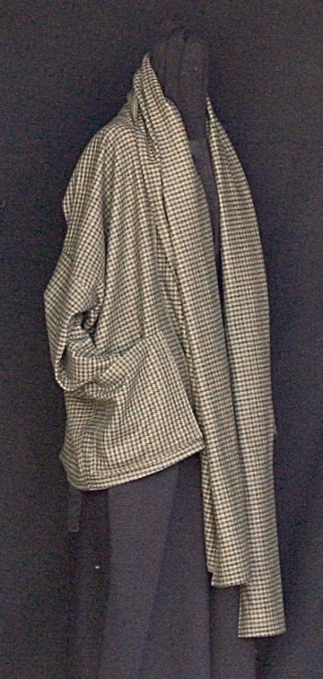 Veste pure laine pied de poule noir kaki pétrole