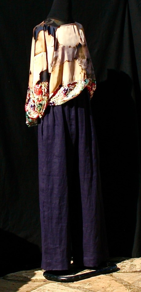 Pantalon lin bleu marine Après la mousson