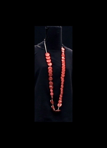 long sautoir rouge Après la mousson