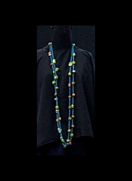 Sautoir Après la mousson turquoise