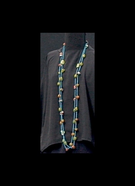 Sautoir Après la mousson turquoise