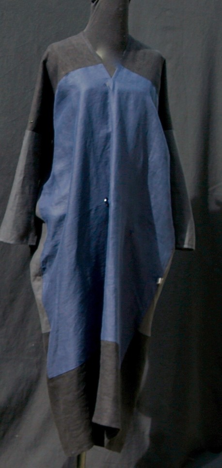 Robe lin noir marine Après la mousson