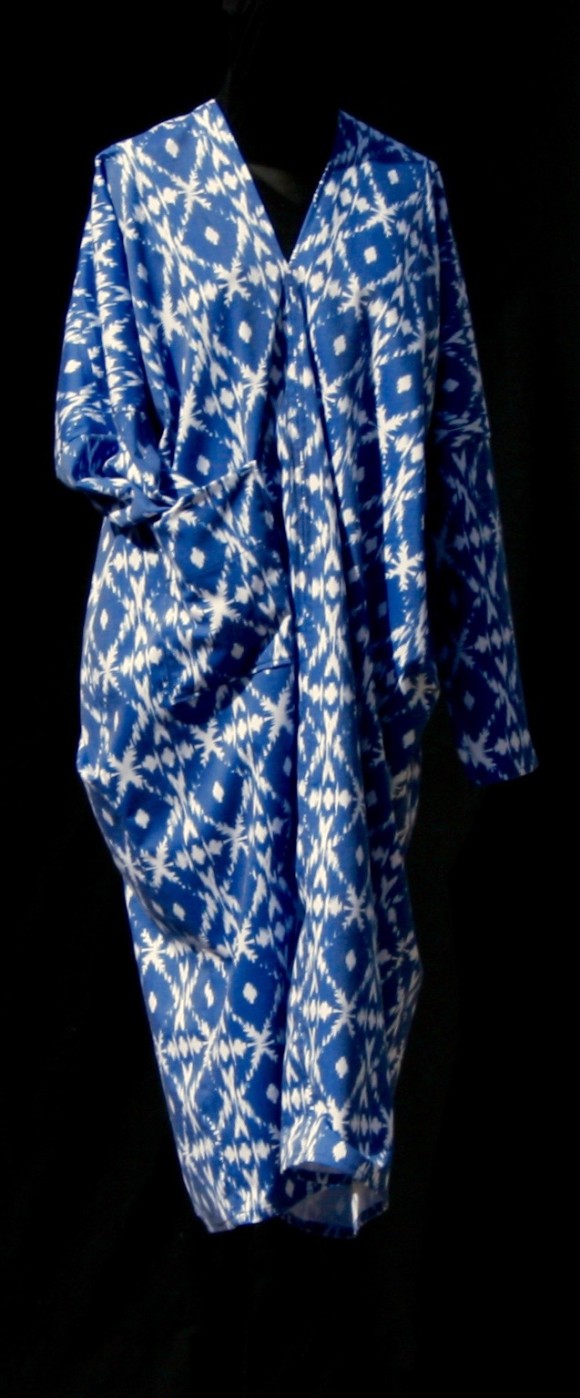 Robe imprimée bleue Après la mousson
