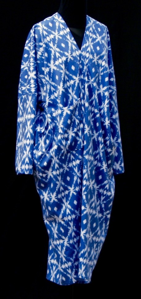Robe imprimée bleue Après la mousson