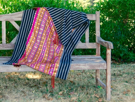 Plaid coton et soie Après la mousson